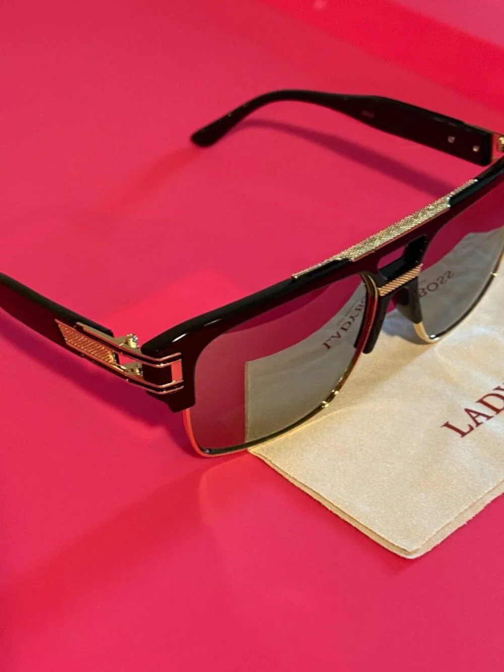 LadyBoss Capitals Mirrored Black Sunglasses